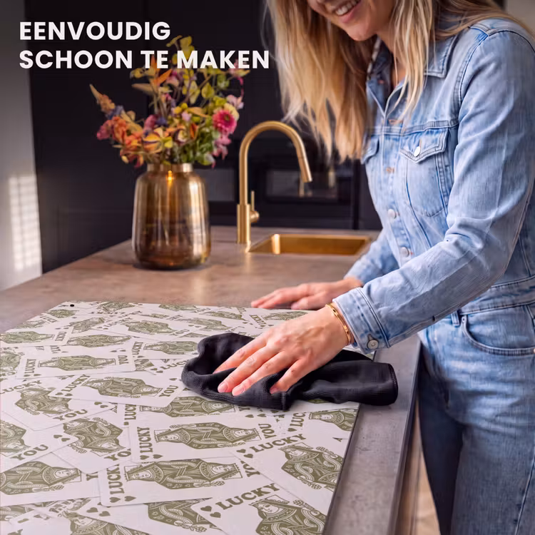 Kaarten - Koningin - Patroon - Groen - Spel Inductie beschemer met haakjes klein -ky-schoon-nl