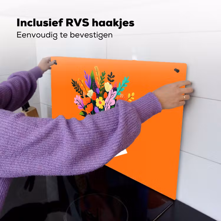 Kaartje - Boeket - Bloemen Inductie beschemer met haakjes klein -ky-ophangen-nl