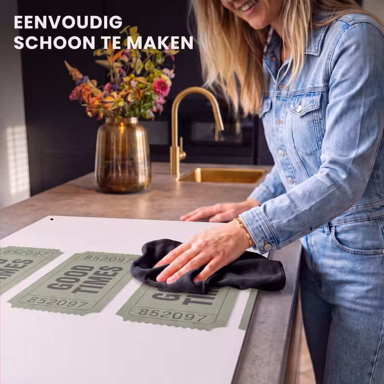 Kaartje - Vintage - Groen - Evenement - Collectie Inductie beschemer met haakjes klein -ky-schoon-nl