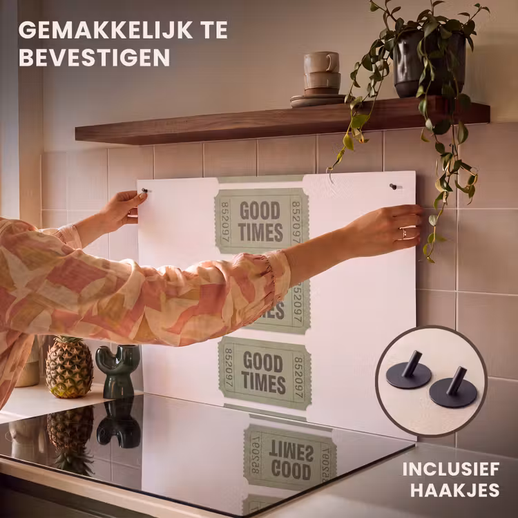 Kaartje - Vintage - Groen - Evenement - Collectie Inductie beschemer met haakjes klein -ky-ophangen-nl