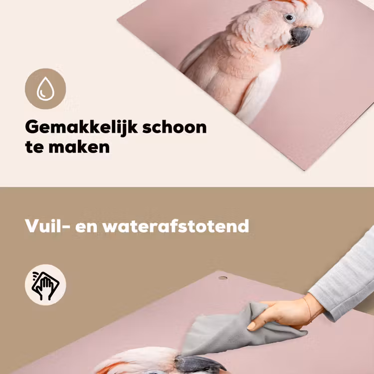 Kaketoe - Portret - Roze Inductie beschemer met haakjes klein -ky-schoon-nl