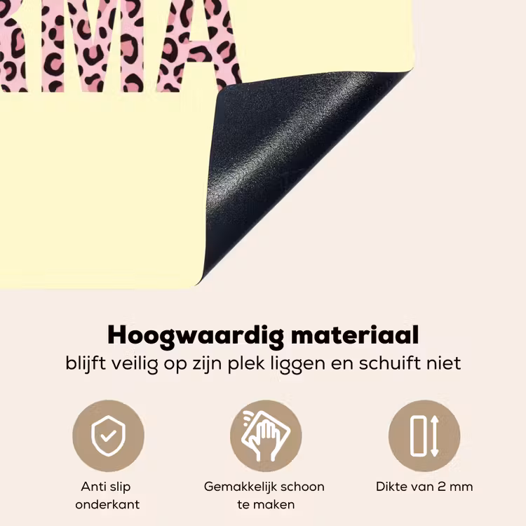 Karma - Luipaardprint - Geel Inductie beschemer met haakjes klein -ky-ophangen-nl