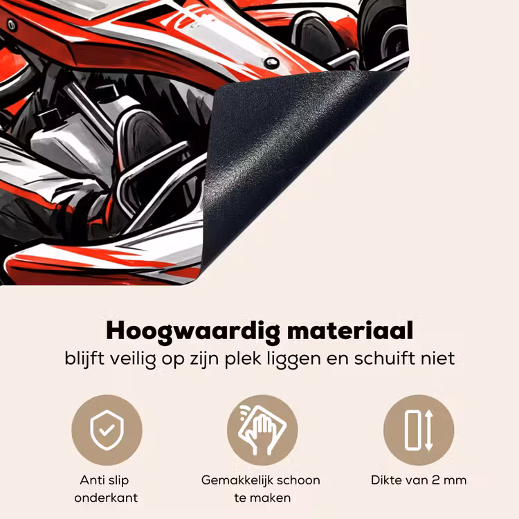 Kart - Coureur - Snelheid - Rood Inductie beschemer met haakjes klein -ky-onderkant-nl