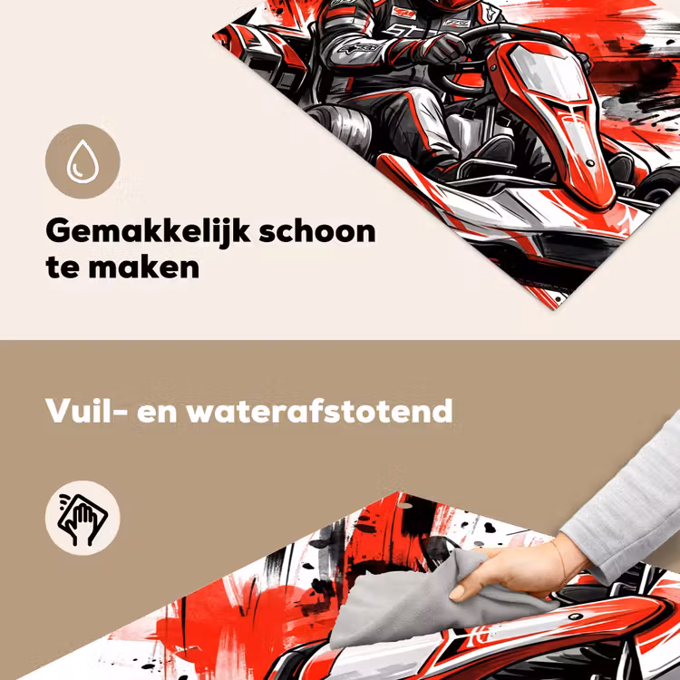 Kart - Coureur - Snelheid - Rood Inductie beschemer met haakjes klein -ky-schoon-nl
