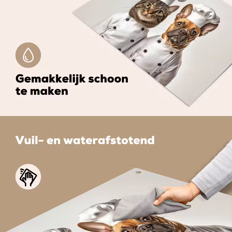 Kat - Hond - Kokskleding Inductie beschemer met haakjes klein -ky-schoon-nl