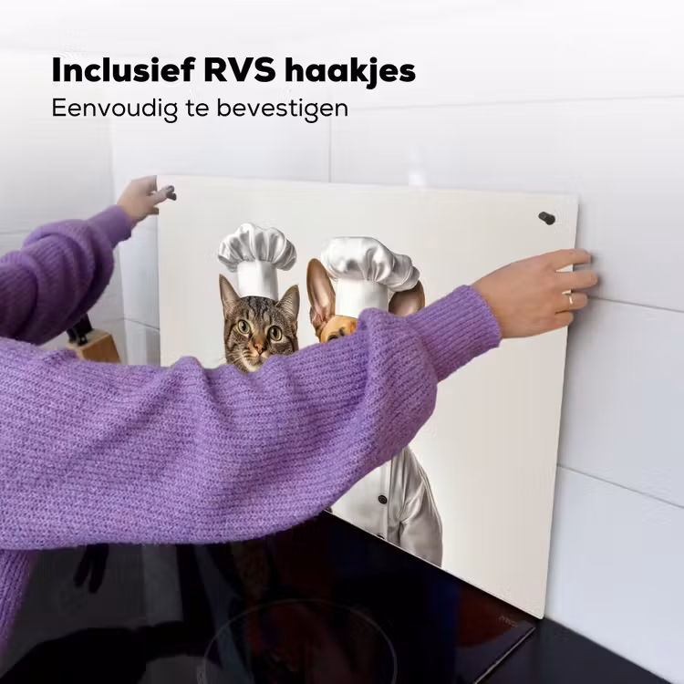 Kat - Hond - Kokskleding Inductie beschemer met haakjes klein -ky-ophangen-nl