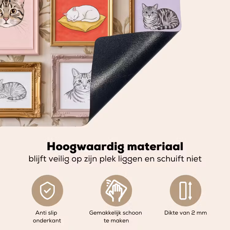 Kat - Portret - Dieren - Illustratie - Lijst Inductie beschemer met haakjes klein -ky-onderkant-nl