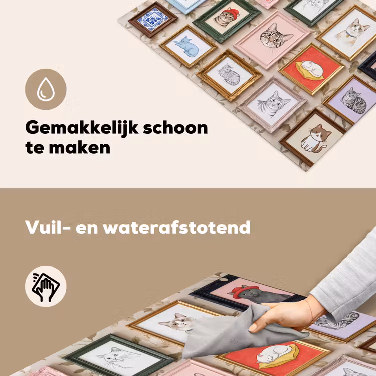 Kat - Portret - Dieren - Illustratie - Lijst Inductie beschemer met haakjes klein -ky-schoon-nl