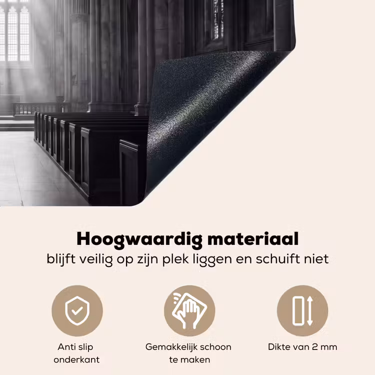 Kerk - Interieur - Lichtstralen - Architectuur - Klassiek Inductie beschemer met haakjes klein -ky-onderkant-nl