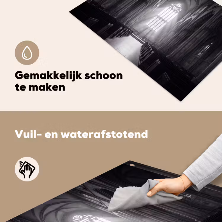 Kerk - Interieur - Lichtstralen - Architectuur - Klassiek Inductie beschemer met haakjes klein -ky-schoon-nl