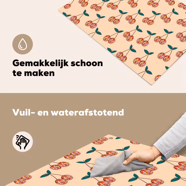 Kers - Disco - Patroon Inductie beschemer met haakjes klein 777 -ky-schoon-nl