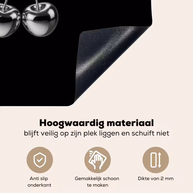 Kers - Luxueus - Metallic Inductie beschemer met haakjes middel -ky-onderkant-nl
