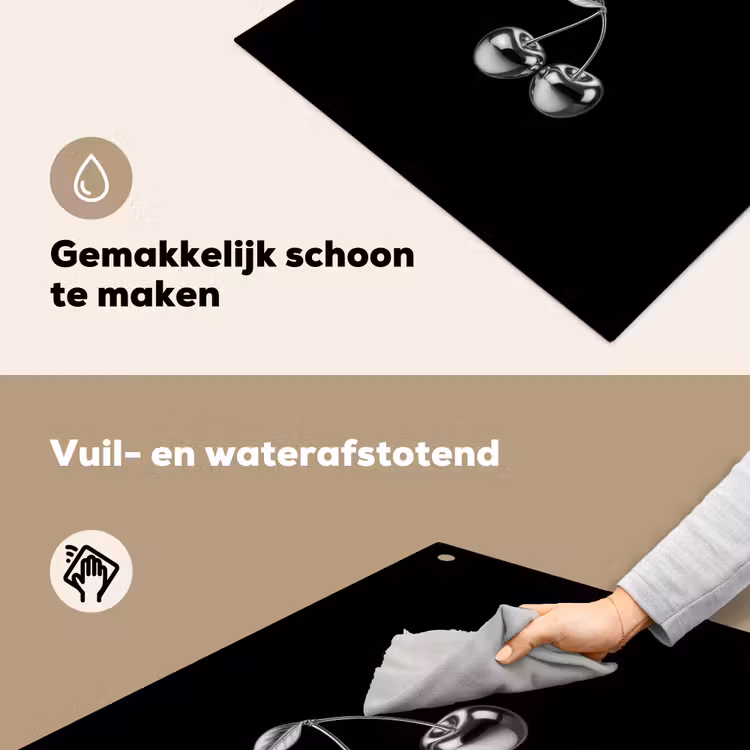 Kers - Luxueus - Metallic Inductie beschemer met haakjes middel -ky-schoon-nl