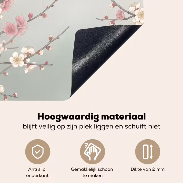 Kersen - Bloesem - Groen Inductie beschemer met haakjes klein -ky-onderkant-nl