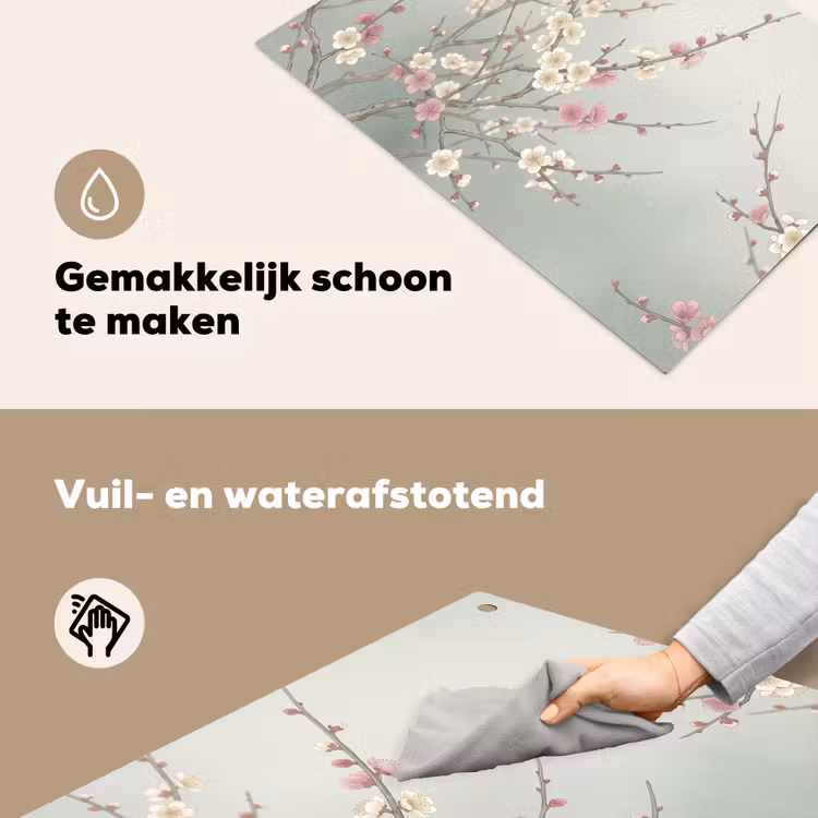 Kersen - Bloesem - Groen Inductie beschemer met haakjes klein -ky-schoon-nl