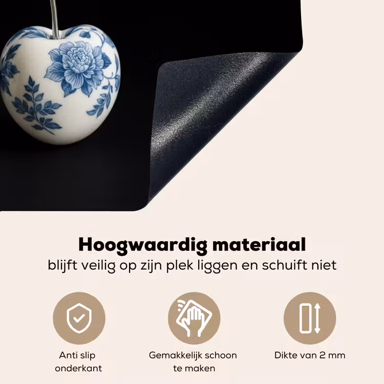 Kersen - Delfts blauw - Fruit Inductie beschemer met haakjes klein -ky-onderkant-nl