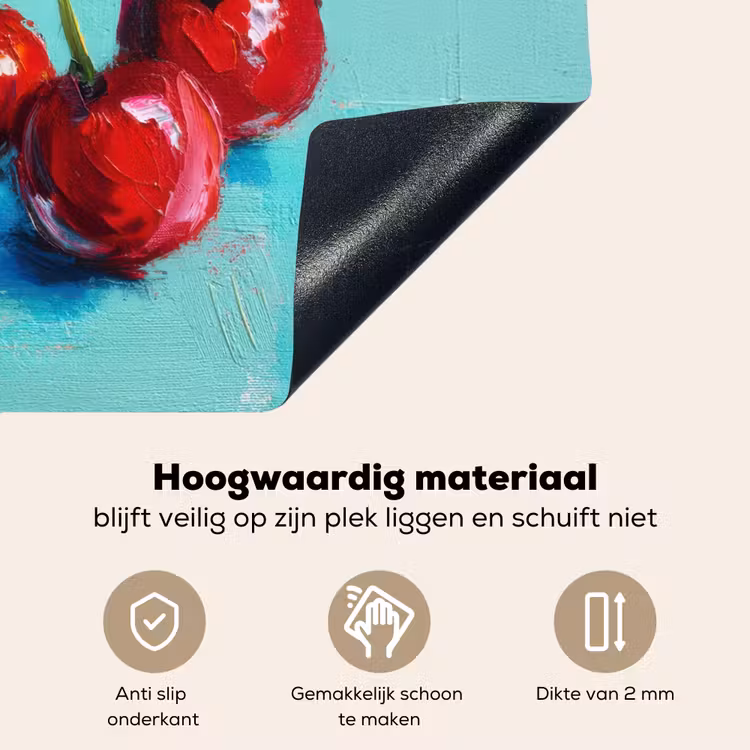 Kersen - Rood - Drie - Geverfd Inductie beschemer met haakjes middel -ky-onderkant-nl