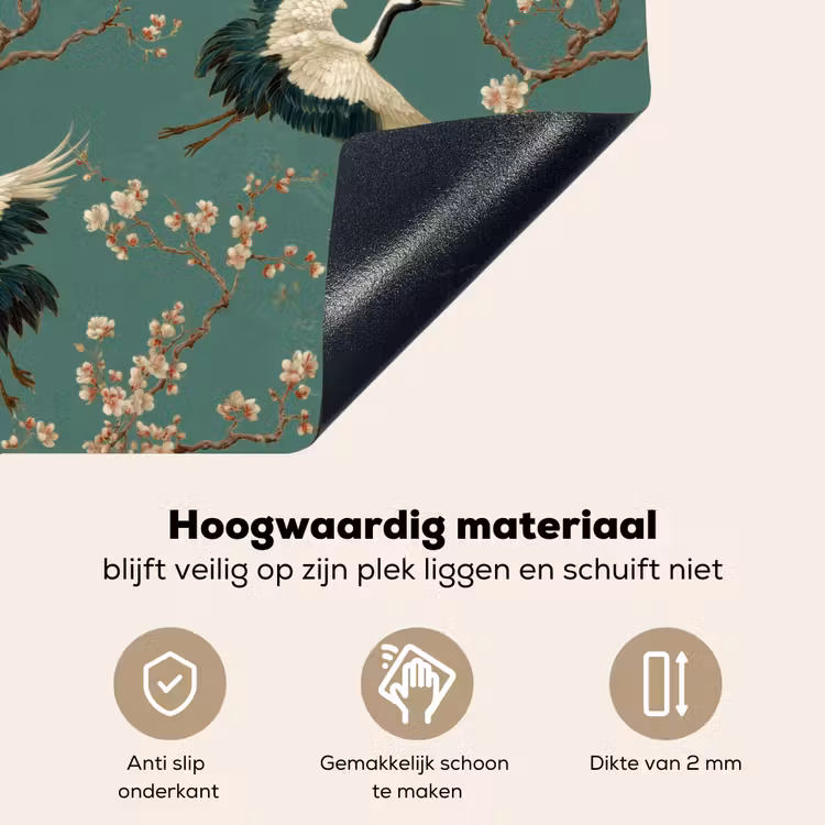 Kersenbloesem - Kraamvogels - Groen Inductie beschemer met haakjes klein 777 -ky-onderkant-nl