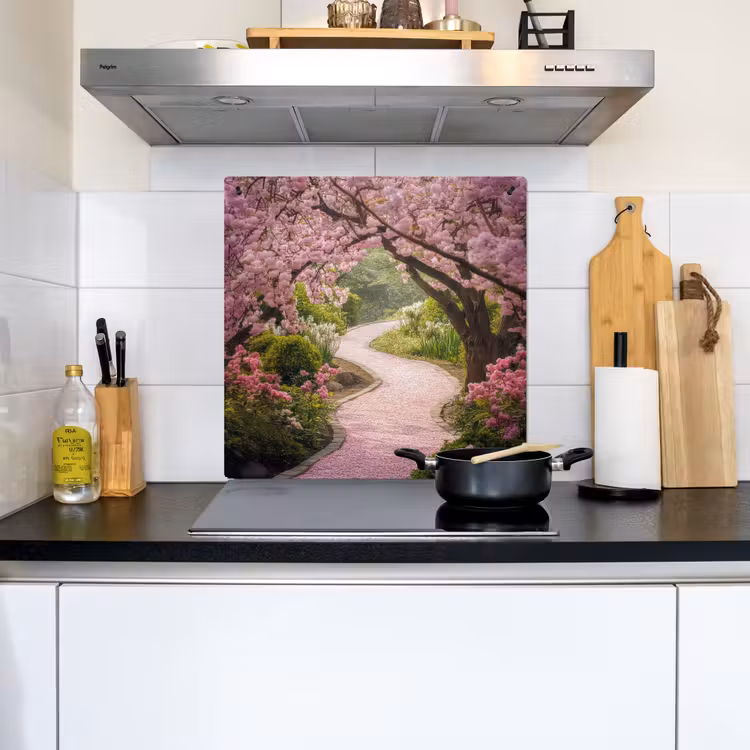 Kersenbloesem - Natuur - Sakura - Pad - Japanse tuin Inductie beschemer met haakjes middel -sfeer2
