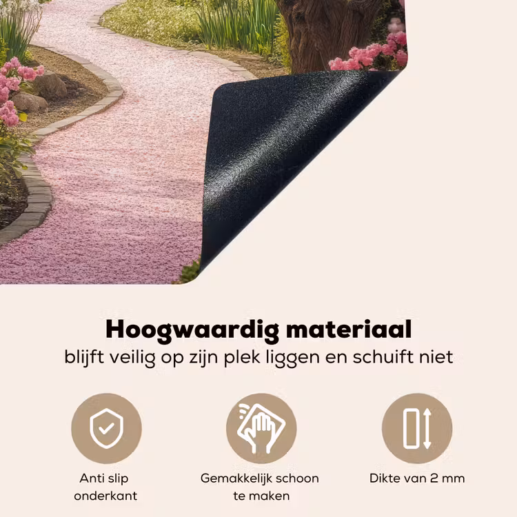 Kersenbloesem - Natuur - Sakura - Pad - Japanse tuin Inductie beschemer met haakjes middel -ky-onderkant-nl