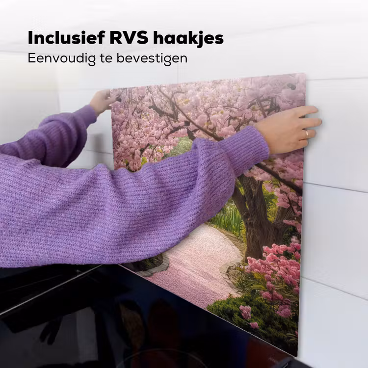 Kersenbloesem - Natuur - Sakura - Pad - Japanse tuin Inductie beschemer met haakjes middel -ky-ophangen-nl