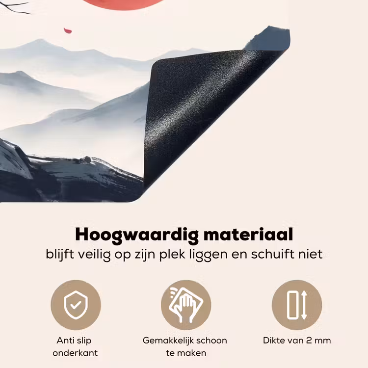 Kersenbloesem - Oosters - Rood Inductie beschemer met haakjes klein -ky-onderkant-nl