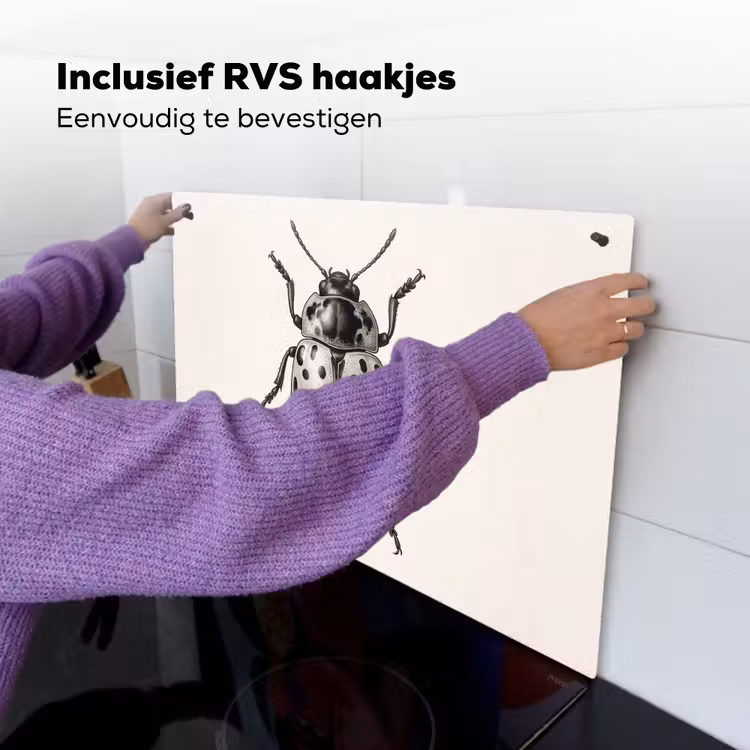 Kever - Insect - Vintage Inductie beschemer met haakjes klein -ky-ophangen-nl