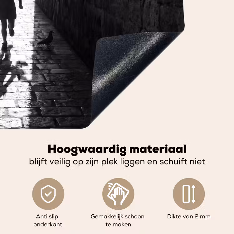 Kind - Vogel - Straat - Zwart-wit - Spelen Inductie beschemer met haakjes klein -ky-onderkant-nl