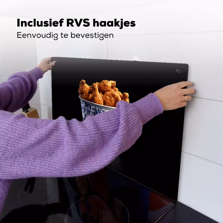 Kip - Bucket - Delfts blauw - Lekker Inductie beschemer met haakjes klein -ky-ophangen-nl