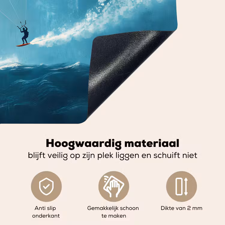 Kitesurfer - Oranje - Zee - Lucht Inductie beschemer met haakjes klein -ky-onderkant-nl
