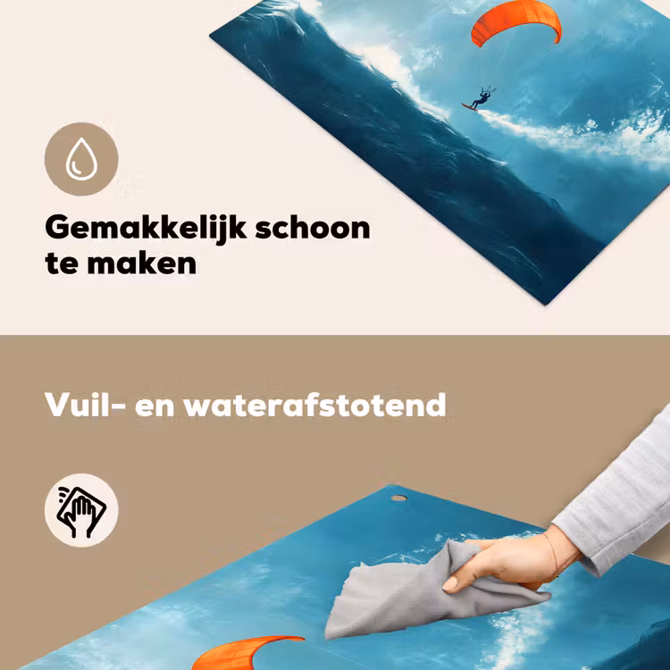 Kitesurfer - Oranje - Zee - Lucht Inductie beschemer met haakjes klein -ky-schoon-nl