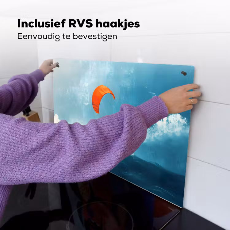Kitesurfer - Oranje - Zee - Lucht Inductie beschemer met haakjes klein -ky-ophangen-nl