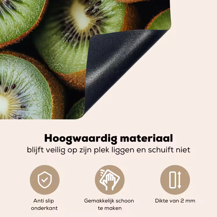 Kiwi - Fruit - Groen Inductie beschemer met haakjes klein -ky-onderkant-nl
