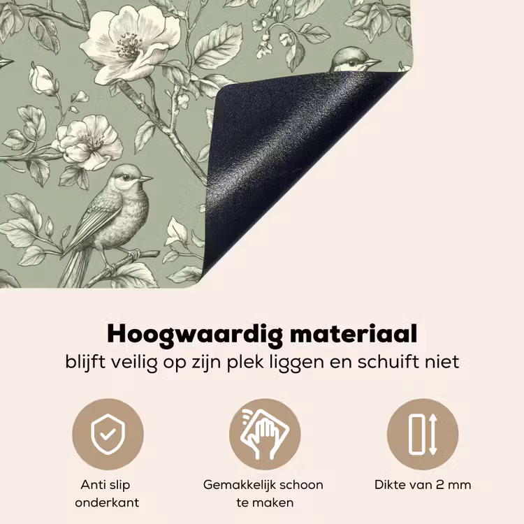 Klassiek - Botanisch - Groen Inductie beschemer met haakjes klein 777 -ky-onderkant-nl