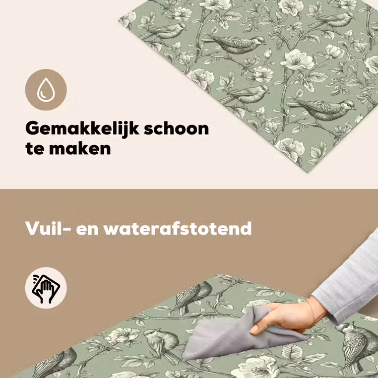 Klassiek - Botanisch - Groen Inductie beschemer met haakjes klein 777 -ky-schoon-nl