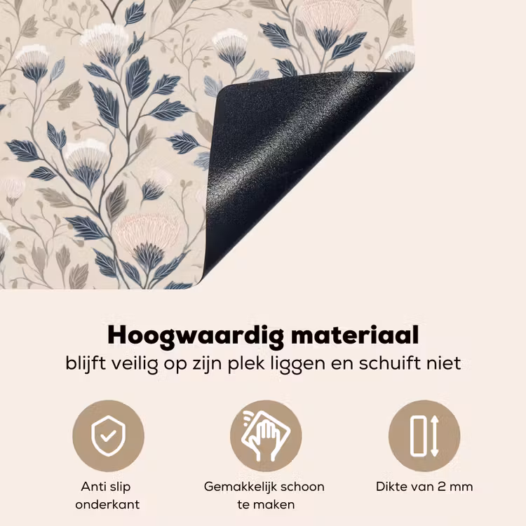 Klassiek - Botanisch - Kleurrijk Inductie beschemer met haakjes klein 777 -ky-onderkant-nl