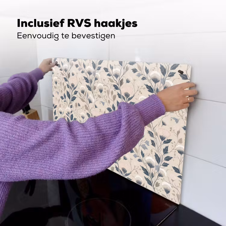 Klassiek - Botanisch - Kleurrijk Inductie beschemer met haakjes klein 777 -ky-ophangen-nl