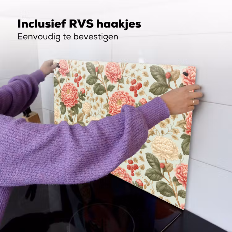 Klassiek - Botanisch - Veelkleurig Inductie beschemer met haakjes klein 777 -ky-ophangen-nl
