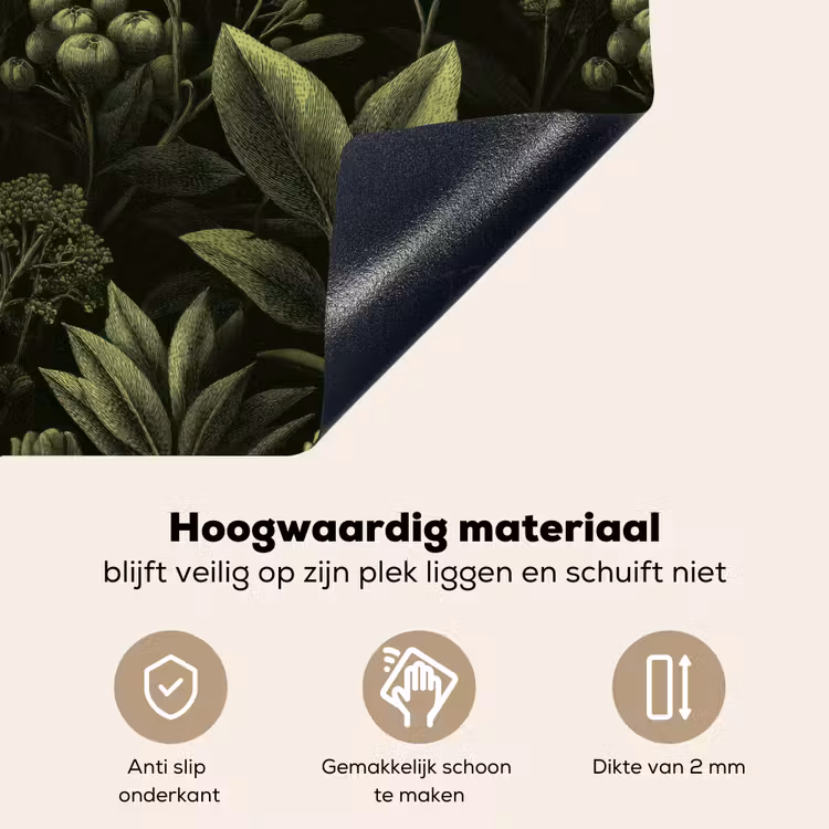 Klassiek - Donker - Botanisch - Planten Inductie beschemer met haakjes klein 777 -ky-onderkant-nl