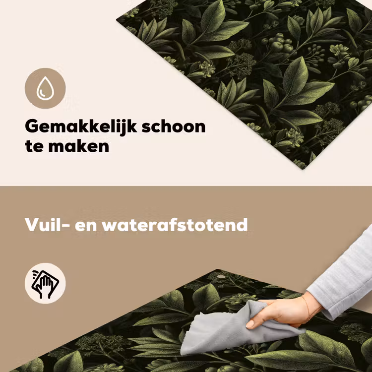 Klassiek - Donker - Botanisch - Planten Inductie beschemer met haakjes klein 777 -ky-schoon-nl