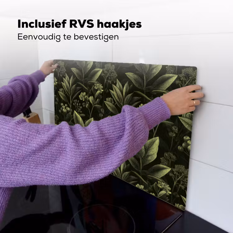 Klassiek - Donker - Botanisch - Planten Inductie beschemer met haakjes klein 777 -ky-ophangen-nl