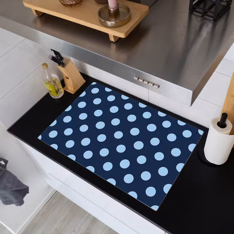 Klassiek - Dots - Blauw Inductie beschemer met haakjes klein 777 -sfeer1