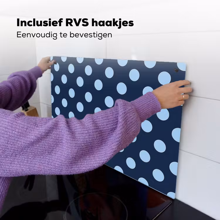 Klassiek - Dots - Blauw Inductie beschemer met haakjes klein 777 -ky-ophangen-nl