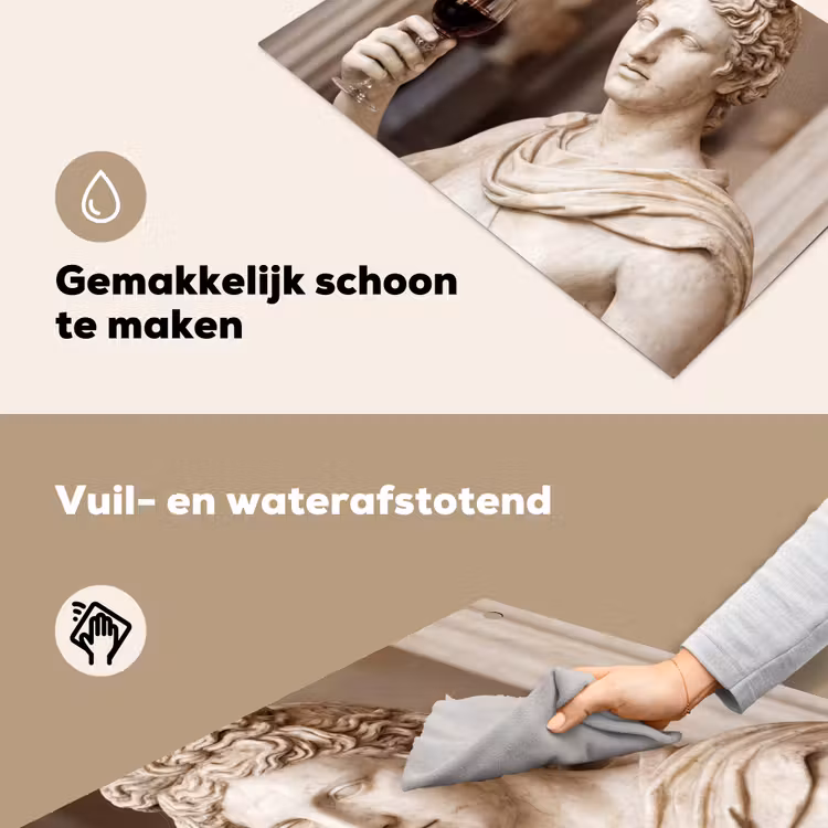 Klassiek - Marmer - Wijn Inductie beschemer met haakjes klein -ky-schoon-nl