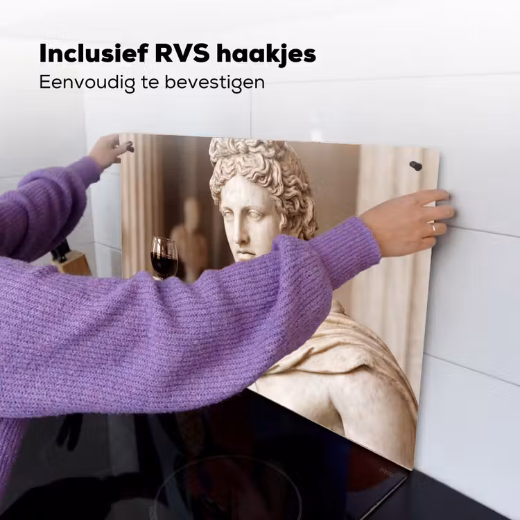 Klassiek - Marmer - Wijn Inductie beschemer met haakjes klein -ky-ophangen-nl