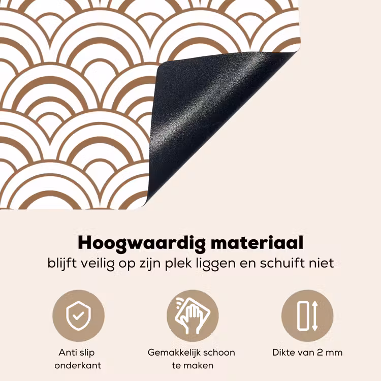 Klassiek - Motief - Terracotta Inductie beschemer met haakjes klein 777 -ky-onderkant-nl