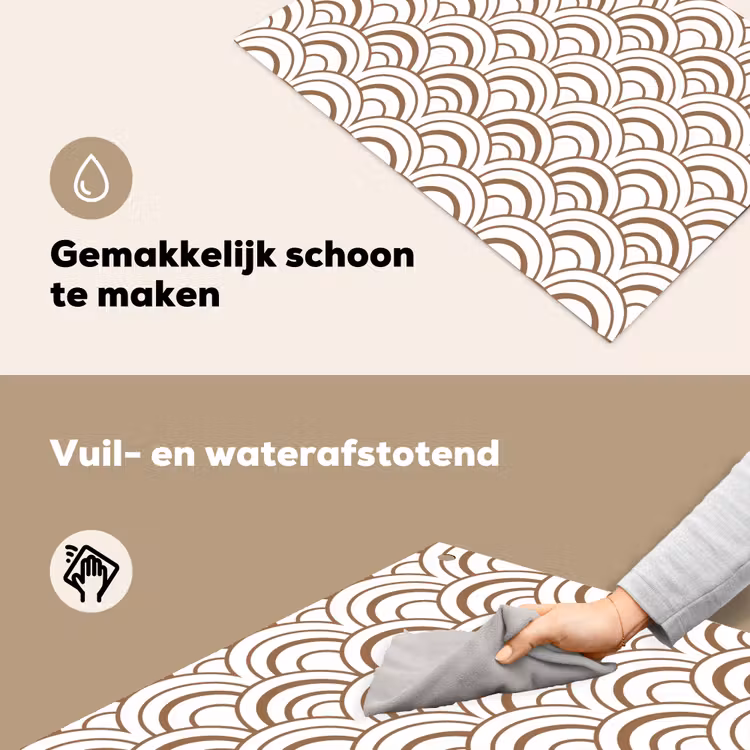 Klassiek - Motief - Terracotta Inductie beschemer met haakjes klein 777 -ky-schoon-nl