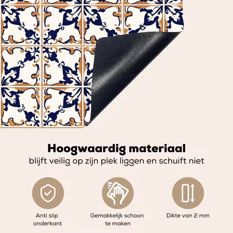Klassiek - Patroon - Kleurrijk Inductie beschemer met haakjes klein 777 -ky-onderkant-nl
