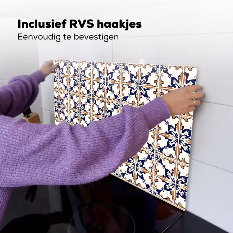 Klassiek - Patroon - Kleurrijk Inductie beschemer met haakjes klein 777 -ky-ophangen-nl