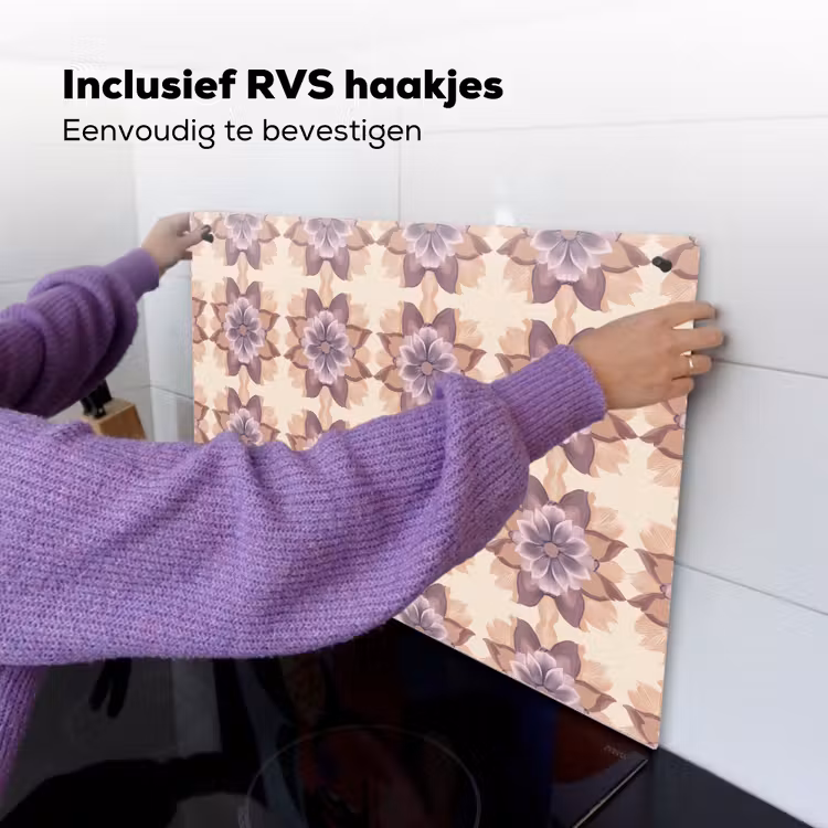 Klassiek - Patroon - Paars Inductie beschemer met haakjes klein 777 -ky-ophangen-nl